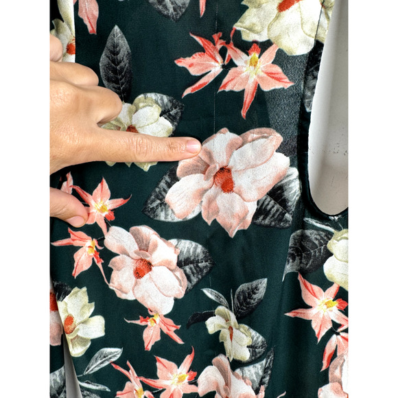 Show Me Your Mumu Bohemian Romantic Blue Sheer Floral Long Sleeve Short Romper - Picture 9 of 11